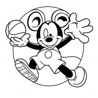 Mickey Mouse Dunkar En Basketboll Malarbild 49355-41186