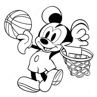 Mickey Mouse Dunkar En Basketboll Malarbild 49355-41187