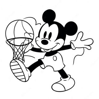 Mickey Mouse Dunkar En Basketboll Malarbild 49355-41188