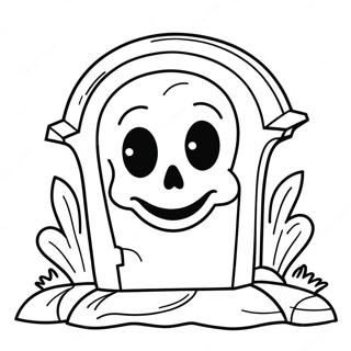 Farglaggningssida Med Spoklik Gravsten 49585-41368