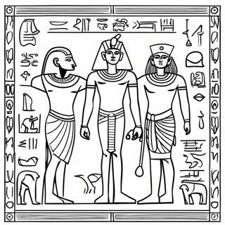 Antika Egyptiska Hieroglyfer Malarbild 4973-3992