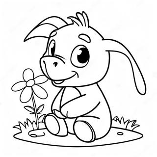 Sot Baby Eeyore Med Blommor Farglaggningssida 49745-41521