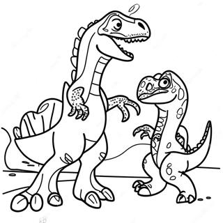 T Rex Mot Velociraptor Strid Malarbild 49805-41552