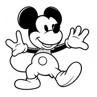 Mickey Mouse I En Rolig Pose Malarbild 50295-41943