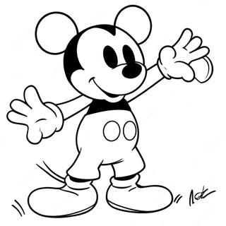 Mickey Mouse I En Rolig Pose Malarbild 50295-41944