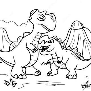 T Rex Vs Triceratops Strid Farglaggningssida 50365-41996