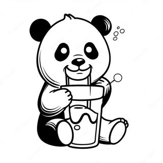 Panda Som Dricker Boba Malarbild 50384-42010