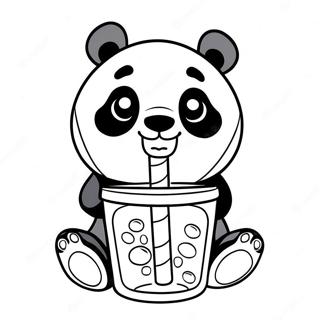 Panda Dricker Boba Målarbilder