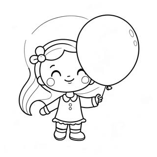 Sot Liten Flicka Med En Ballong Malarbild 50785-42315