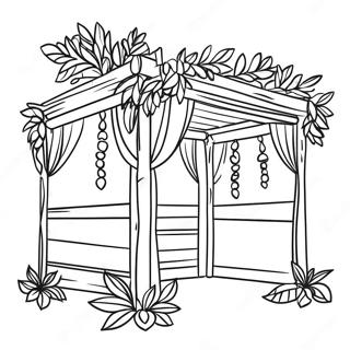 Fargglad Sukkah Med Dekorationer Farglaggningssida 50875-42391