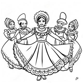 Folklorico Dansupptradande Malarbild 51164-42609