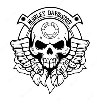 Skalle Harley Davidson Logotyp Malarbild 51204-42652