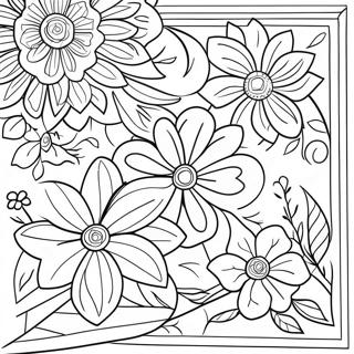 Enkel Blomsterkant Malarbild 51314-42746