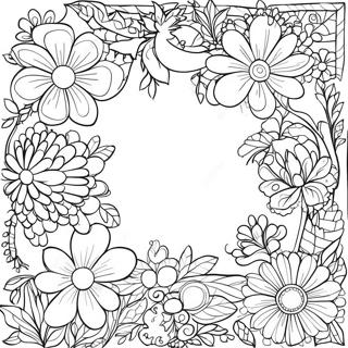 Enkel Blomsterkant Malarbild 51314-42748