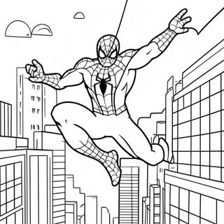 Spider Man Svingande Genom Staden Malarbok 5253-4215