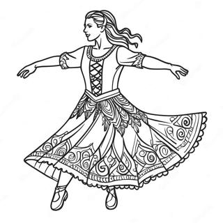 Traditionell Irlandsk Dansare I Kostym Malarbok 52597-43746