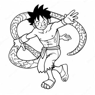 Luffy I Dynamisk Snakeman Pose Malarbok 52627-43773