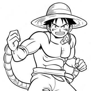 Luffy I Dynamisk Snakeman Pose Malarbok 52627-43774