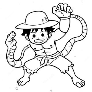 Luffy I Dynamisk Snakeman Pose Malarbok 52627-43775