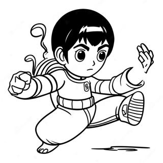 Rock Lee I Dynamisk Pose Farglaggningssida 53779-44827