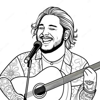 Post Malone Med Gitarr Malarbild 53839-44882