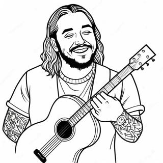 Post Malone Med Gitarr Malarbild 53839-44883