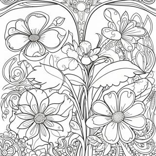 Art Nouveau Blommonster Farglaggningssida 53938-44956