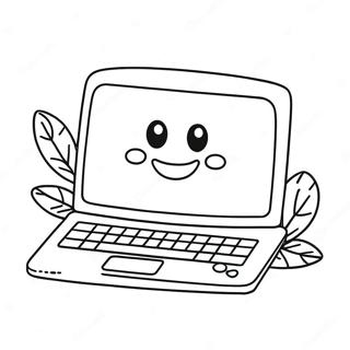 Sot Laptop Med Smiley Ansikte Farglaggningssida 54412-45302