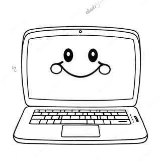 Sot Laptop Med Smiley Ansikte Farglaggningssida 54412-45304