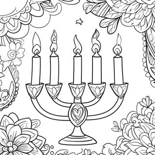 Hanukkah Menorah Farglaggningssida 5443-4359