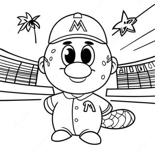 Miami Marlins Maskot Malarbok 54512-45380