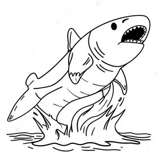 Episk Megalodon Hoppande Malarbild 54622-45463