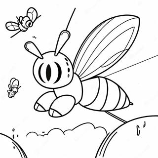 Beedrill Flyger I Himlen Malarbild 55732-46345