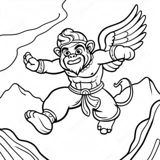 Hanuman Flyger Med Ett Berg Malarbild 56012-46581