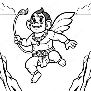 Hanuman Flyger Med Ett Berg Malarbild 56012-46582