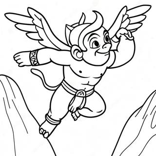 Hanuman Flyger Med Ett Berg Malarbild 56012-46583