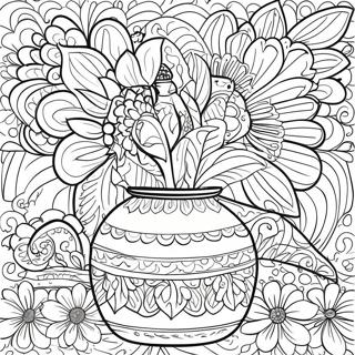 Talavera Keramik Blommonster Malarbild 56021-46576