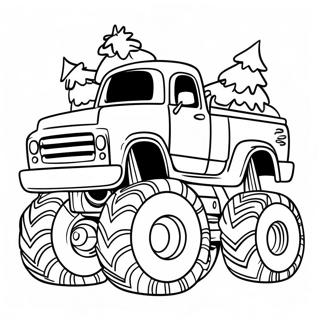 Festlig Julmonstertruck Malarbild 56172-46700