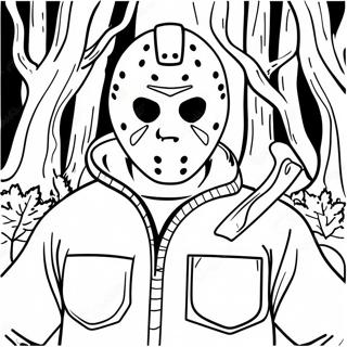 Jason Voorhees I En Mork Skog Malarbild 56192-46717