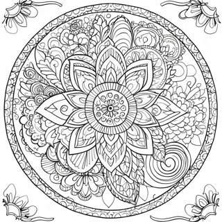 Invecklad Blomma Mandala Malarbild 56512-46971