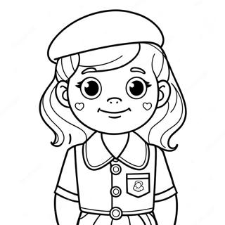 Brownie Girl Scout I Uniform Farglaggningssida 56922-47306