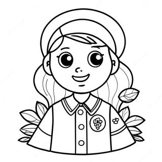 Brownie Girl Scout I Uniform Farglaggningssida 56922-47308