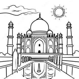 Vackra Taj Mahal Vid Solnedgang Malarbok 58175-48349