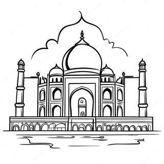 Vackra Taj Mahal Vid Solnedgang Malarbok 58175-48351