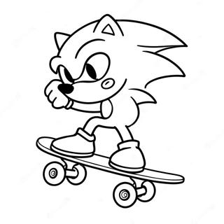 Sonic Utfor Trick Pa Skateboard Farglaggningssida 59427-49334