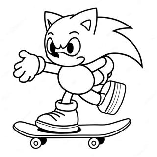 Sonic Utfor Trick Pa Skateboard Farglaggningssida 59427-49335