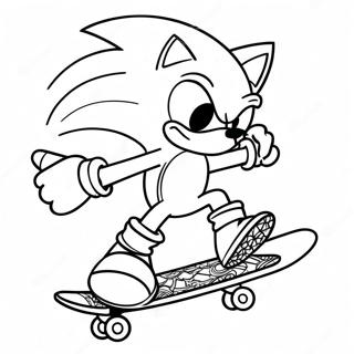 Sonic Utfor Trick Pa Skateboard Farglaggningssida 59427-49336