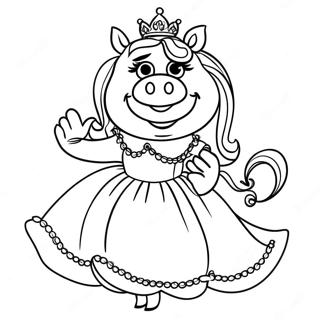 Miss Piggy I Glamoros Klanning Malarbild 59647-49519