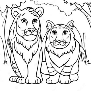 Lejon Och Tiger Malarbild 59856-49674