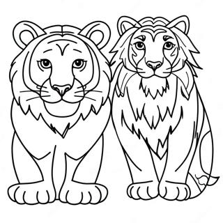 Lejon Och Tiger Malarbild 59856-49675